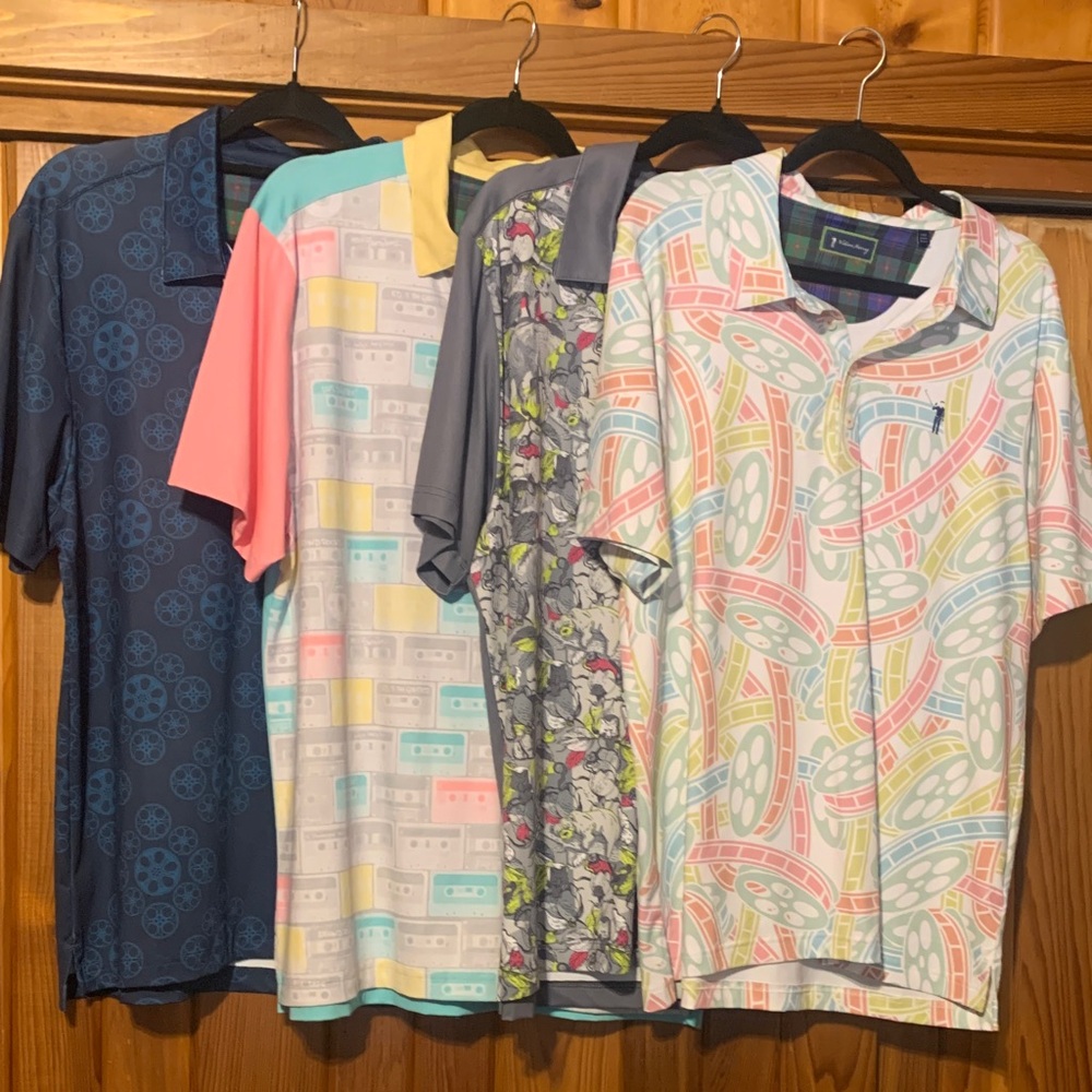 4 William Murray short sleeve Polo Golf shirts! Size Large! Look new!